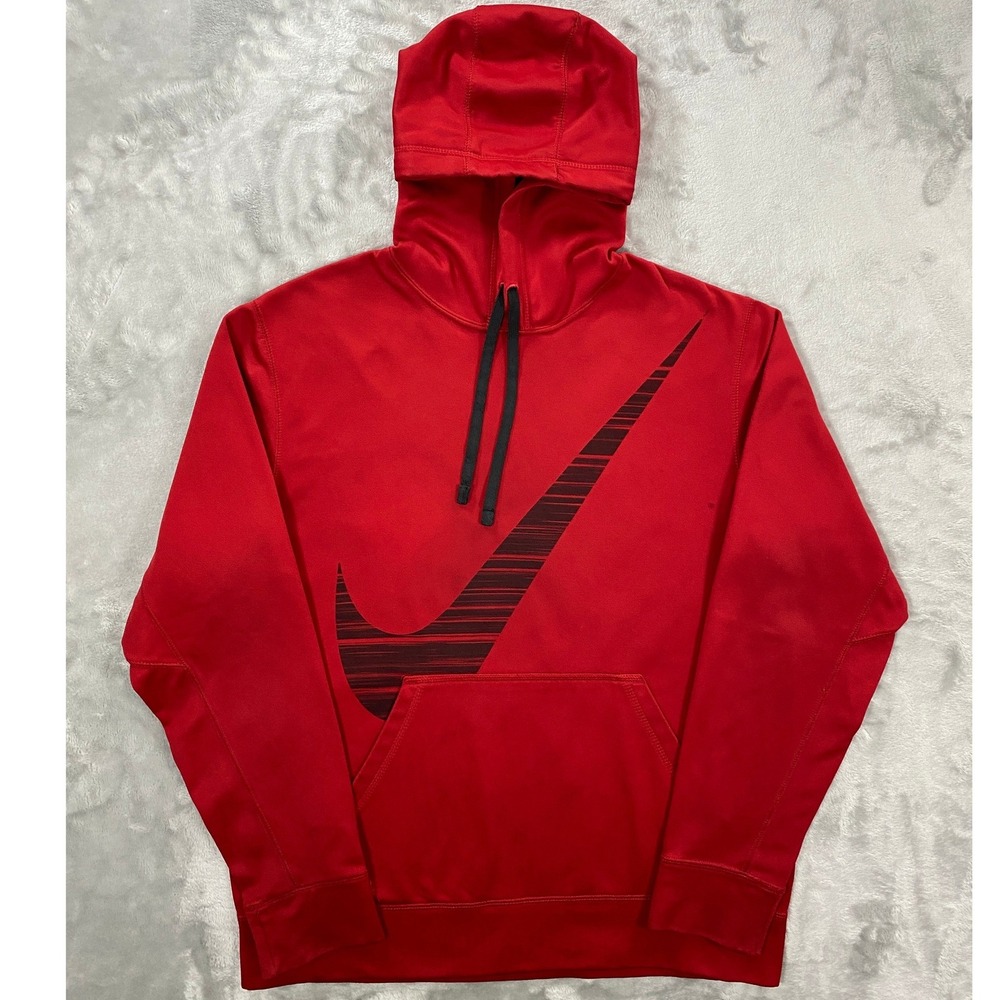Nike Therma-FIT KO Swoosh Hoodie Mens Medium Red Performance Pullover 620173-687